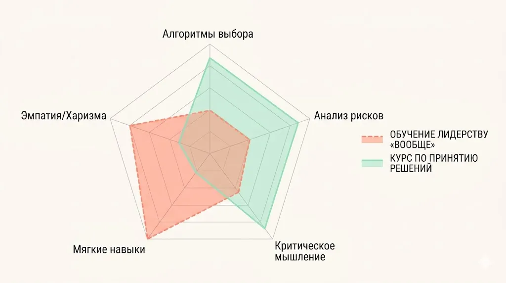 Сравнение фокуса курсов.